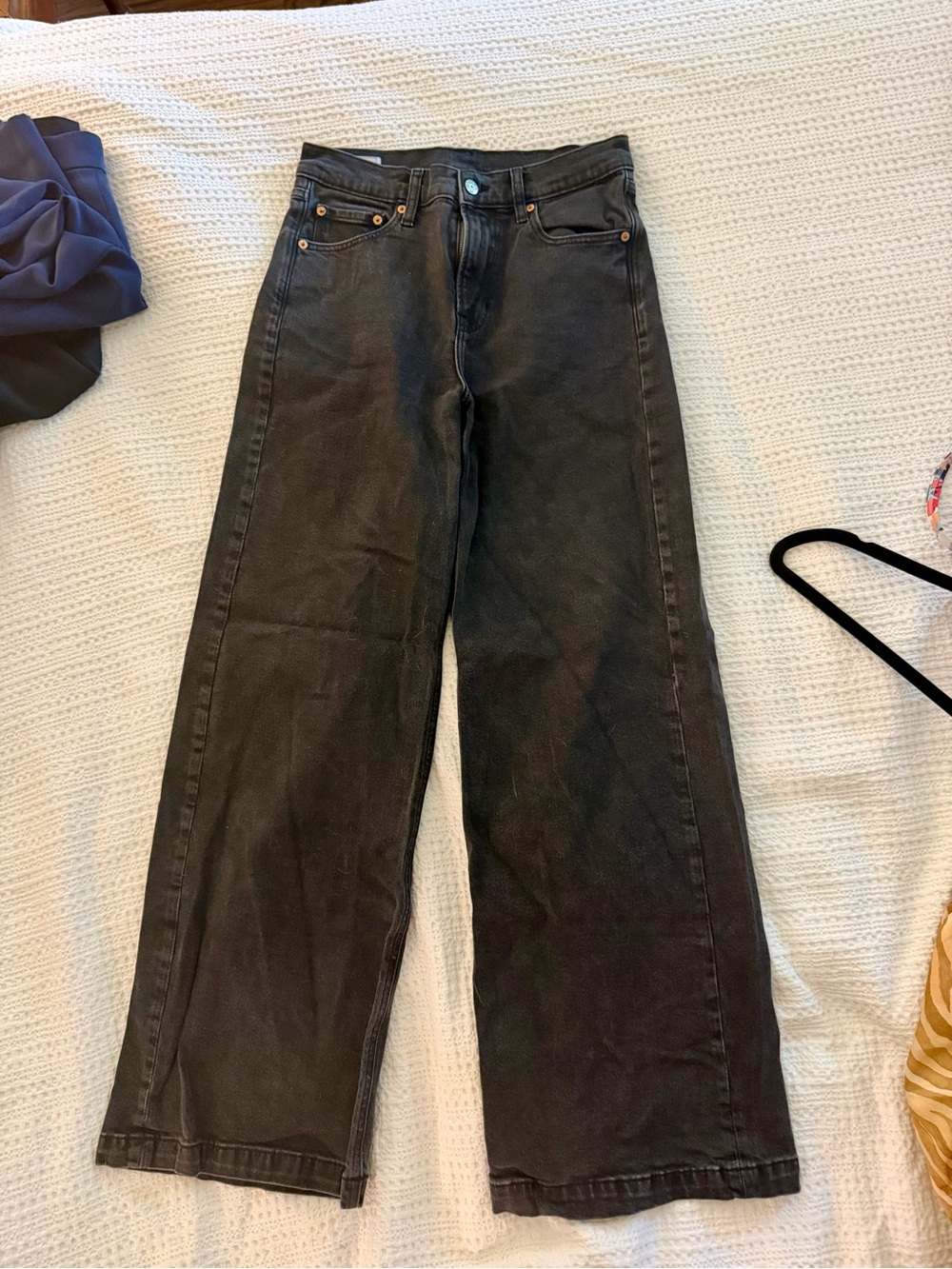 GAP Black High-Rise Wide Leg Jeans